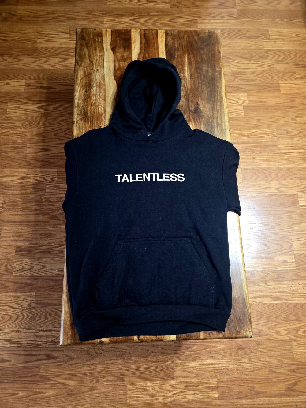 TALENTLESS Unisex Black Hoodie with White Logo - Picture 2 of 5
